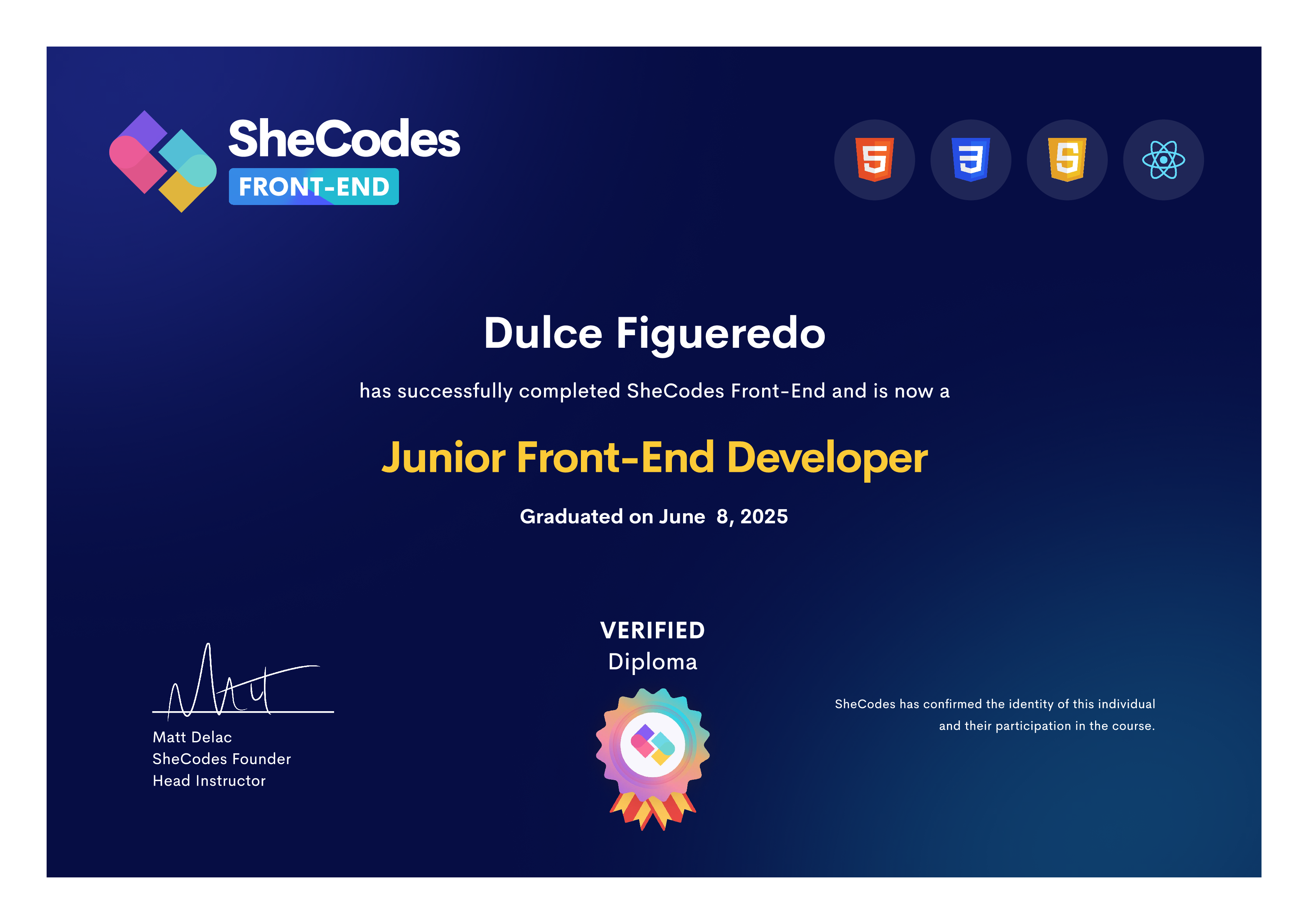 Junior Front-End diploma