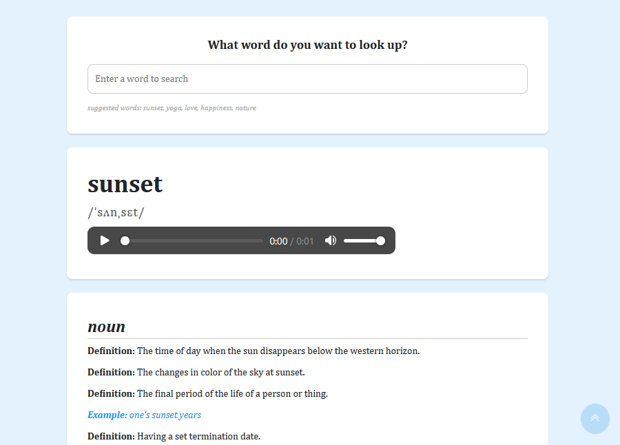 React Dictionary App